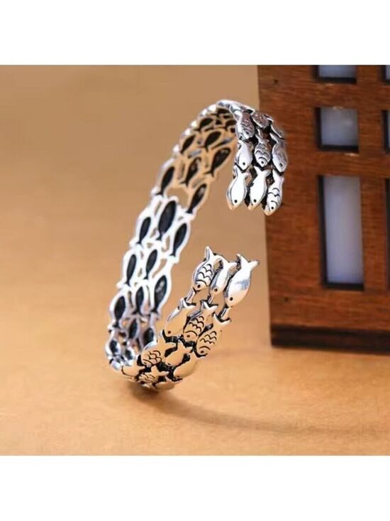 Jewelry - 925 Silver Fish Cuff Bracelet #1551
